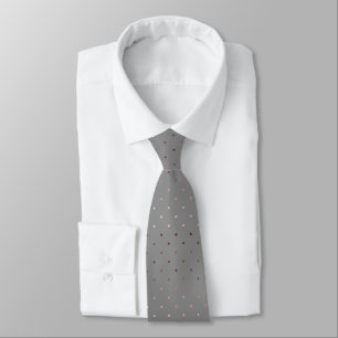 Cravate petit faux rose or gris pois motif