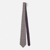 Cravate Petit Fleur Florale Prune (Devant)