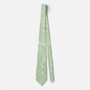 Cravate Petit motif en soie moirée vert citron