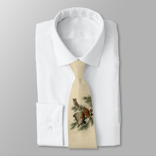 Cravate Petite chouette à cris des oiseaux d'Amérique d'Au (Attaché)