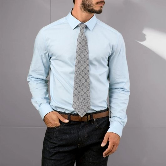 Cravate Petite florale blanche tombée au motif rural