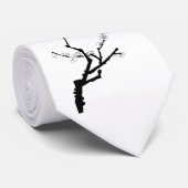 Cravate Petite perruque en fleurs de prune (Roulé)