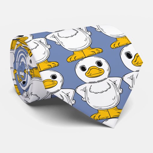 Cravate Petits canards blancs debout Thunder_Cove (Roulé)