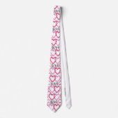 Cravate Petits coeurs rose rouge AMOUR (Devant)
