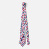 Cravate petits coeurs rouges et bleus (Devant)