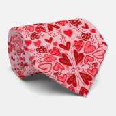 Cravate Petits Coeurs rouges roses Saint Valentin Cadeau (Roulé)