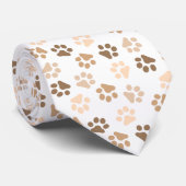 Cravate Petits Empreintes de pattes dans Browns (Roulé)