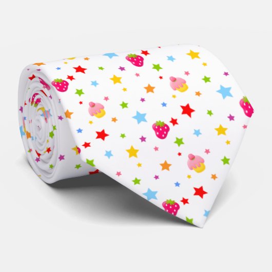Cravate Petits gâteaux et fraises (Roulé)