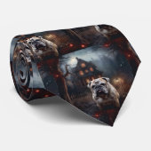 Cravate Peur d'Halloween Bulldog (Roulé)