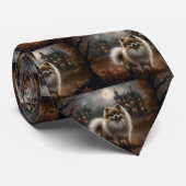 Cravate Peur d'Halloween de Poméranie (Roulé)