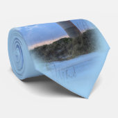 Cravate Phare bleu d'île de chêne de la Caroline (Roulé)