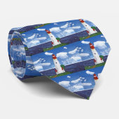 Cravate Phare de jour avec la peinture de vue d'océan (Roulé)