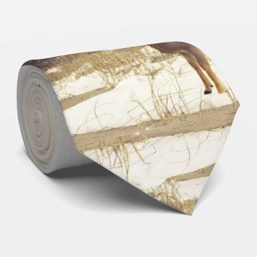 Cravate Phare et cerfs communs (Roulé)