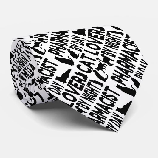 Cravate Pharmacien Amoureux des chats (Roulé)