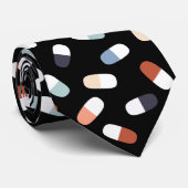 Cravate Pharmacologie et pilules - Noir (Roulé)