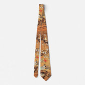 Cravate Phéasé et camélia oriental art à l'encre chinoise  (Dos)