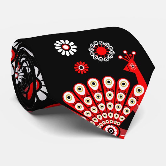 Cravate Pheasers Peacock Art (Roulé)