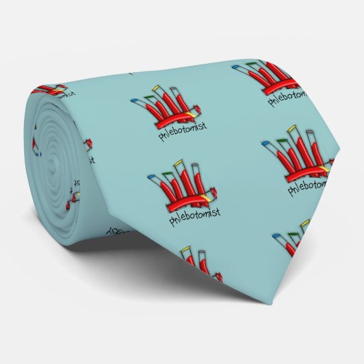 Cravate Phlebotomiste Artsy Tubes de sang Design Cadeaux (Roulé)