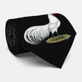 Cravate Phoenix :  Coq blanc (Roulé)