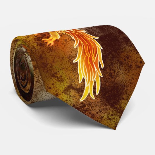 Cravate Phoenix en vol (Roulé)