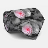Cravate Photo de Camellias rose (Roulé)