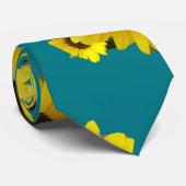 Cravate Photo de la grappe de tournesol Carrelée Turquoise (Roulé)