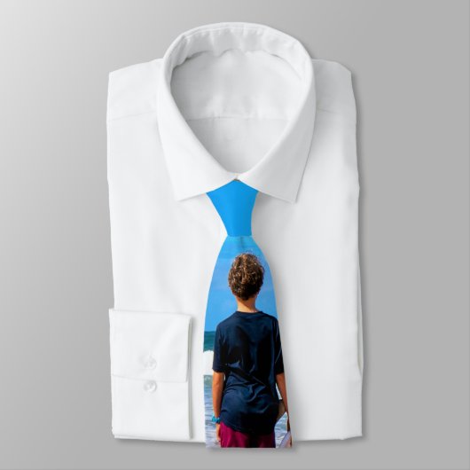 Cravate Photo et texte personnalisés - Votre propre design (Attaché)