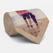 Cravate Photo personnalisée en beige rustique (Roulé)