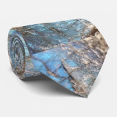 Cravate Photo rock labradorite en bleu, Turquoise et Brown (Roulé)