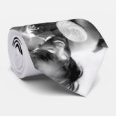 Cravate photographique noire et blanche de femme (Roulé)