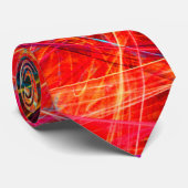 Cravate PHOTON FROID Abstrait Fractales rouges jaunes, Fla (Roulé)