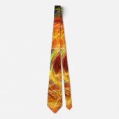 Cravate PHOTON FROID Abstrait OrangeYellow Fractal (Devant)