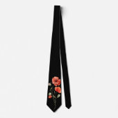 Cravate Photos d'aquarelle en noir (Devant)