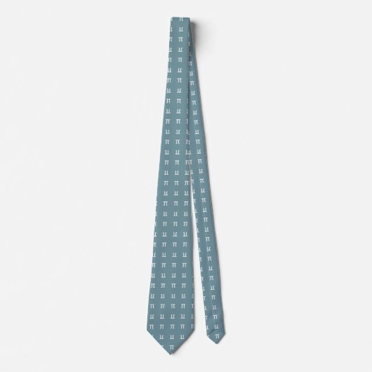 Cravate Pi, L'Irrationnel Mathématique Constante Gris Bleu (Devant)