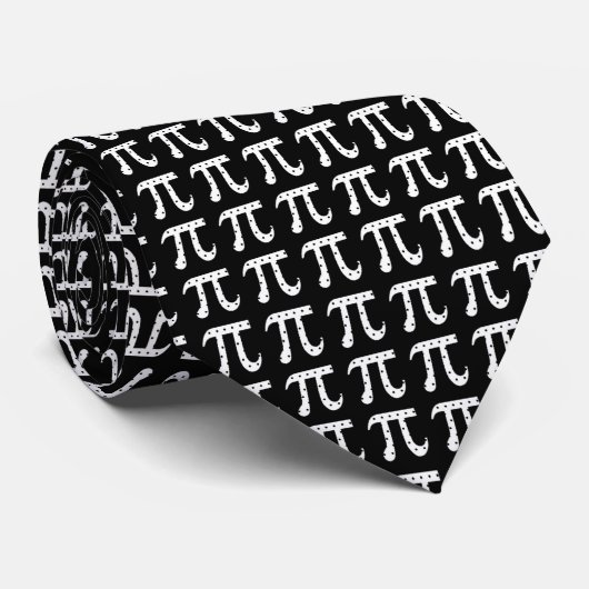 Cravate Pi Polka Noir et Blanc (Roulé)