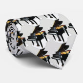 Cravate Piano de piano quart de queue - GreyBkg (Roulé)