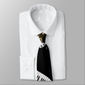 Cravate Piano Keys and Musical Notes (Attaché)