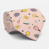 Cravate Pickleball ! Motif coloré (Roulé)