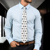 Cravate Pickleball Paddle Grey White Ball Racket Motif