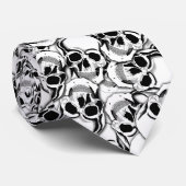 Cravate Pièce de crâne Oeil rouge ID222 (Roulé)