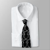 Cravate Pièce d'échecs. Blanc (Attaché)