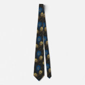 Cravate Pièce Peacock Or Black Blue Mens Necktie (Devant)