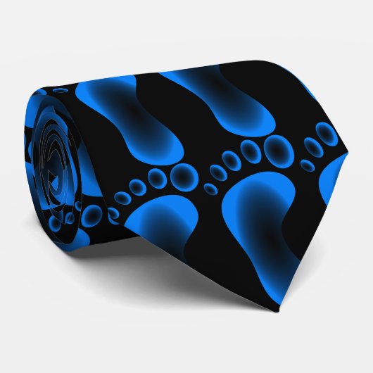 Cravate Pied bleu transparent (Roulé)