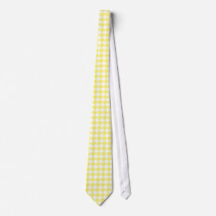 Cravate Pied de fond jaune et blanc