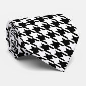 Cravate Pied de fond noir et blanc (Roulé)