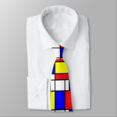 Cravate Piet Mondrian Art Style Moderne Couleurs vives (Attaché)