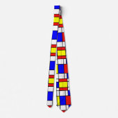 Cravate Piet Mondrian Art Style Moderne Couleurs vives (Dos)