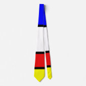 Cravate Piet Mondrian Art Style Moderne Couleurs vives (Devant)