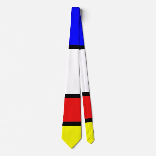 Cravate Piet Mondrian Art Style Moderne Couleurs vives (Devant)