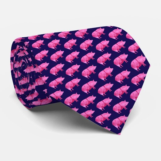 Cravate Pigs (3 Different Kinds) Neck Tie (Roulé)